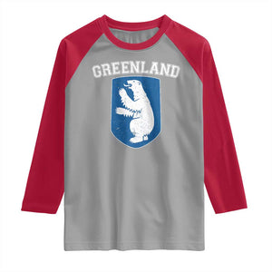 Greenland Raglan Shirt Polar Bear Vintage Political Protest TS10 Sport Gray Red Print Your Wear