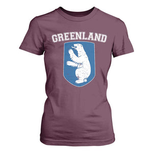 Greenland T Shirt For Women Polar Bear Vintage Political Protest TS10 Maroon Print Your Wear