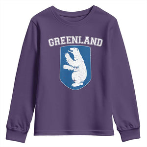Greenland Youth Sweatshirt Polar Bear Vintage Political Protest TS10 Purple Print Your Wear