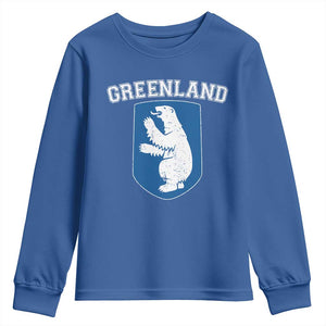 Greenland Youth Sweatshirt Polar Bear Vintage Political Protest TS10 Royal Blue Print Your Wear