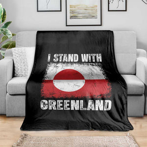 I Stand With Greenland Throw Blanket Grunge Flag TS10 Print Your Wear