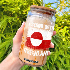 I Stand With Greenland Glass Can Grunge Flag TS10 Black Print Your Wear