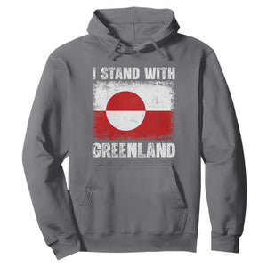 I Stand With Greenland Hoodie Grunge Flag TS10 Charcoal Print Your Wear