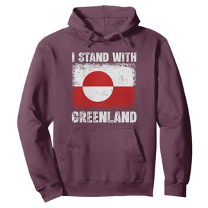 I Stand With Greenland Hoodie Grunge Flag TS10 Maroon Print Your Wear