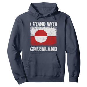 I Stand With Greenland Hoodie Grunge Flag TS10 Navy Print Your Wear
