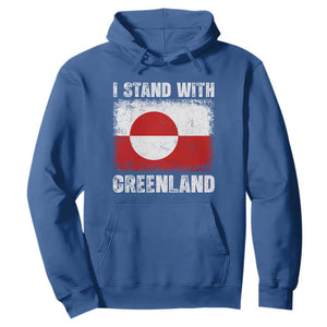 I Stand With Greenland Hoodie Grunge Flag TS10 Royal Blue Print Your Wear