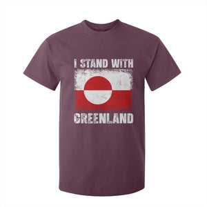 I Stand With Greenland T Shirt For Kid Grunge Flag TS10 Maroon Print Your Wear