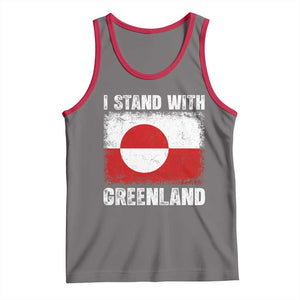 I Stand With Greenland Tank Top Grunge Flag TS10 Deep Heather Red Print Your Wear