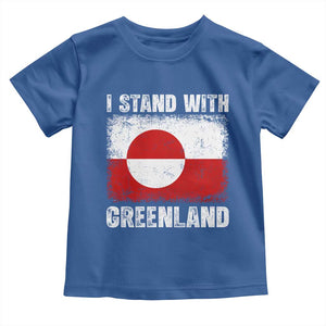 I Stand With Greenland Toddler T Shirt Grunge Flag TS10 Royal Blue Print Your Wear