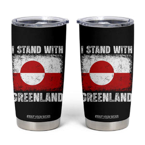 I Stand With Greenland Tumbler Cup Grunge Flag TS10 Black Print Your Wear