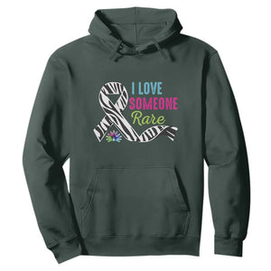 Rare Disease Awereness Hoodie I Love Someone Rare Zebra Ribbon TS10 Dark Forest Green Print Your Wear