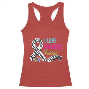 Rare Disease Awereness Racerback Tank Top I Love Someone Rare Zebra Ribbon TS10 Red Print Your Wear