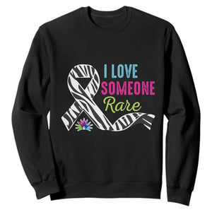 Rare Disease Awereness Sweatshirt I Love Someone Rare Zebra Ribbon TS10 Black Print Your Wear