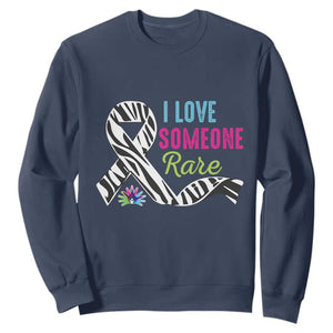 Rare Disease Awereness Sweatshirt I Love Someone Rare Zebra Ribbon TS10 Navy Print Your Wear
