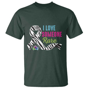 Rare Disease Awereness T Shirt I Love Someone Rare Zebra Ribbon TS10 Dark Forest Green Print Your Wear