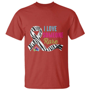Rare Disease Awereness T Shirt I Love Someone Rare Zebra Ribbon TS10 Red Print Your Wear