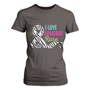 Rare Disease Awereness T Shirt For Women I Love Someone Rare Zebra Ribbon TS10 Dark Chocolate Print Your Wear