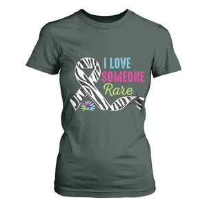 Rare Disease Awereness T Shirt For Women I Love Someone Rare Zebra Ribbon TS10 Dark Forest Green Print Your Wear