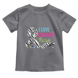 Rare Disease Awereness Toddler T Shirt I Love Someone Rare Zebra Ribbon TS10 Charcoal Print Your Wear