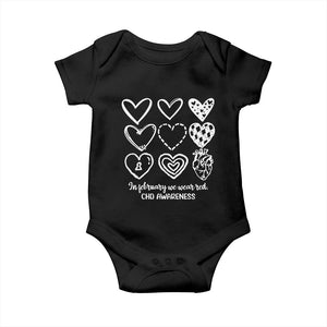 CHD Heart Disease Awareness Baby Onesie In February We Wear Red TS10 Black Print Your Wear