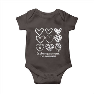 CHD Heart Disease Awareness Baby Onesie In February We Wear Red TS10 Dark Chocolate Print Your Wear