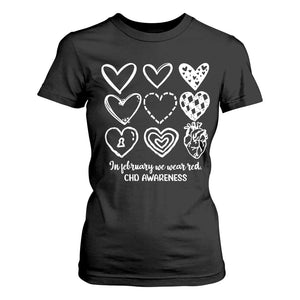 CHD Heart Disease Awareness T Shirt For Women In February We Wear Red TS10 Black Print Your Wear