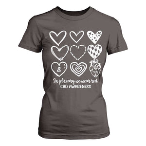 CHD Heart Disease Awareness T Shirt For Women In February We Wear Red TS10 Dark Chocolate Print Your Wear