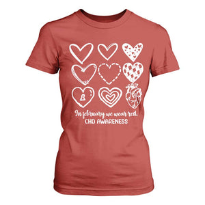 CHD Heart Disease Awareness T Shirt For Women In February We Wear Red TS10 Red Print Your Wear