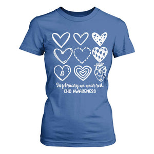 CHD Heart Disease Awareness T Shirt For Women In February We Wear Red TS10 Royal Blue Print Your Wear