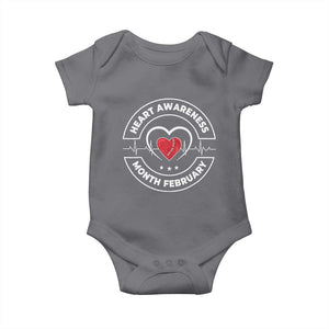 CHD Heart Disease Awareness Baby Onesie American Heart Health Month February TS10 Charcoal Print Your Wear