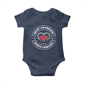CHD Heart Disease Awareness Baby Onesie American Heart Health Month February TS10 Navy Print Your Wear