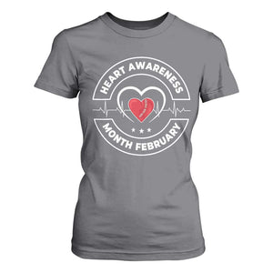CHD Heart Disease Awareness T Shirt For Women American Heart Health Month February TS10 Charcoal Print Your Wear