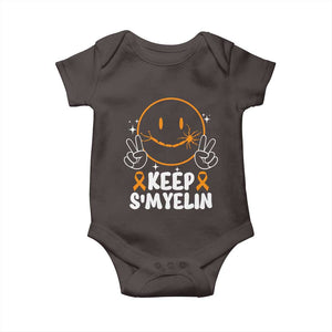 Multiple Sclerosis Awareness Baby Onesie Keep Smyelin Orange Ribbon MS Support TS10 Dark Chocolate Print Your Wear