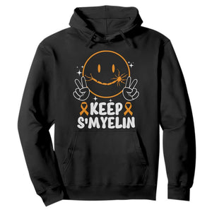 Multiple Sclerosis Awareness Hoodie Keep Smyelin Orange Ribbon MS Support TS10 Black Print Your Wear