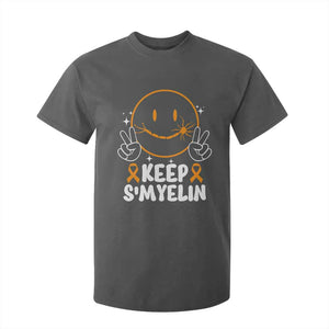 Multiple Sclerosis Awareness T Shirt For Kid Keep Smyelin Orange Ribbon MS Support TS10 Dark Heather Print Your Wear