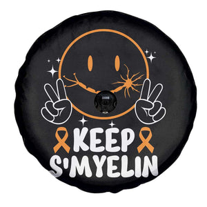 Multiple Sclerosis Awareness Spare Tire Cover Keep Smyelin Orange Ribbon MS Support TS10 Print Your Wear