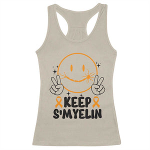 Multiple Sclerosis Awareness Racerback Tank Top Keep Smyelin MS Support TS10 Sand Print Your Wear