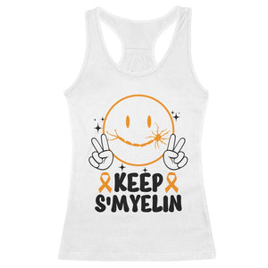 Multiple Sclerosis Awareness Racerback Tank Top Keep Smyelin MS Support TS10 White Print Your Wear