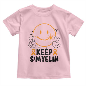 Multiple Sclerosis Awareness Toddler T Shirt Keep Smyelin MS Support TS10 Light Pink Print Your Wear