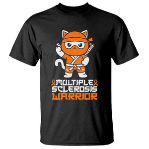 Multiple Sclerosis Warrior T Shirt Orange Ribbon MS Ninja TS10 Black Print Your Wear