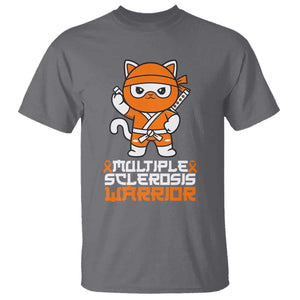 Multiple Sclerosis Warrior T Shirt Orange Ribbon MS Ninja TS10 Charcoal Print Your Wear