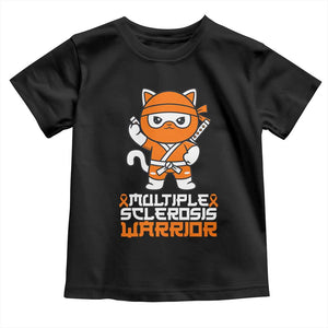 Multiple Sclerosis Warrior Toddler T Shirt Orange Ribbon MS Ninja TS10 Black Print Your Wear