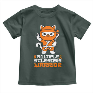 Multiple Sclerosis Warrior Toddler T Shirt Orange Ribbon MS Ninja TS10 Dark Forest Green Print Your Wear