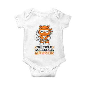 Multiple Sclerosis Awareness Baby Onesie Orange Ribbon MS Warrior Ninja TS10 White Print Your Wear