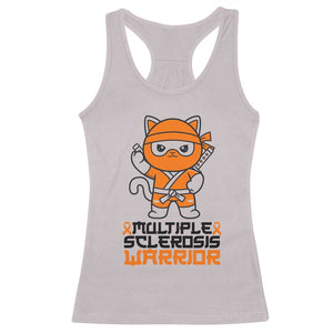 Multiple Sclerosis Awareness Racerback Tank Top Orange Ribbon MS Warrior Ninja TS10 Ice Gray Print Your Wear