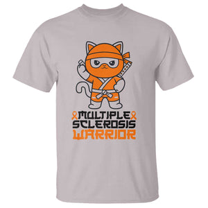 Multiple Sclerosis Awareness T Shirt Orange Ribbon MS Warrior Ninja TS10 Ice Gray Print Your Wear