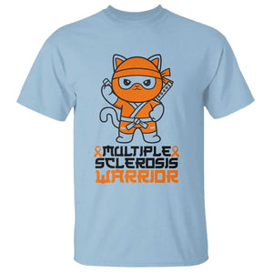 Multiple Sclerosis Awareness T Shirt Orange Ribbon MS Warrior Ninja TS10 Light Blue Print Your Wear