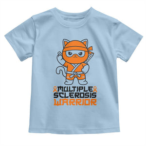 Multiple Sclerosis Awareness Toddler T Shirt Orange Ribbon MS Warrior Ninja TS10 Light Blue Print Your Wear