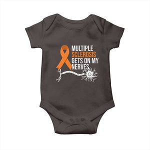 Multiple Sclerosis Awareness Baby Onesie Orange Ribbon MS Gets On My Nerves TS10 Dark Chocolate Print Your Wear