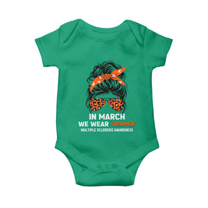 In March We Wear Orange MS Warrior Baby Onesie Multiple Sclerosis Support Squad TS10 Irish Green Print Your Wear